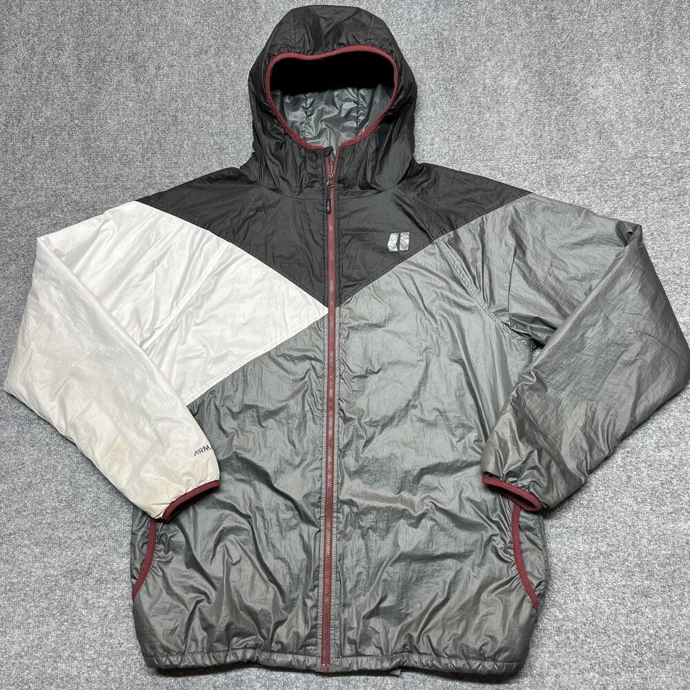 Armada Jacket Mens XL Gray Black PrimaLoft Insulated Hooded Ski Colorblock